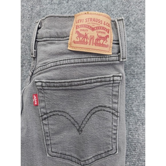 Levis Wedgie Straight Jeans Womens 27x28 Gray Stretch Mid Rise Denim - Picture 12 of 13